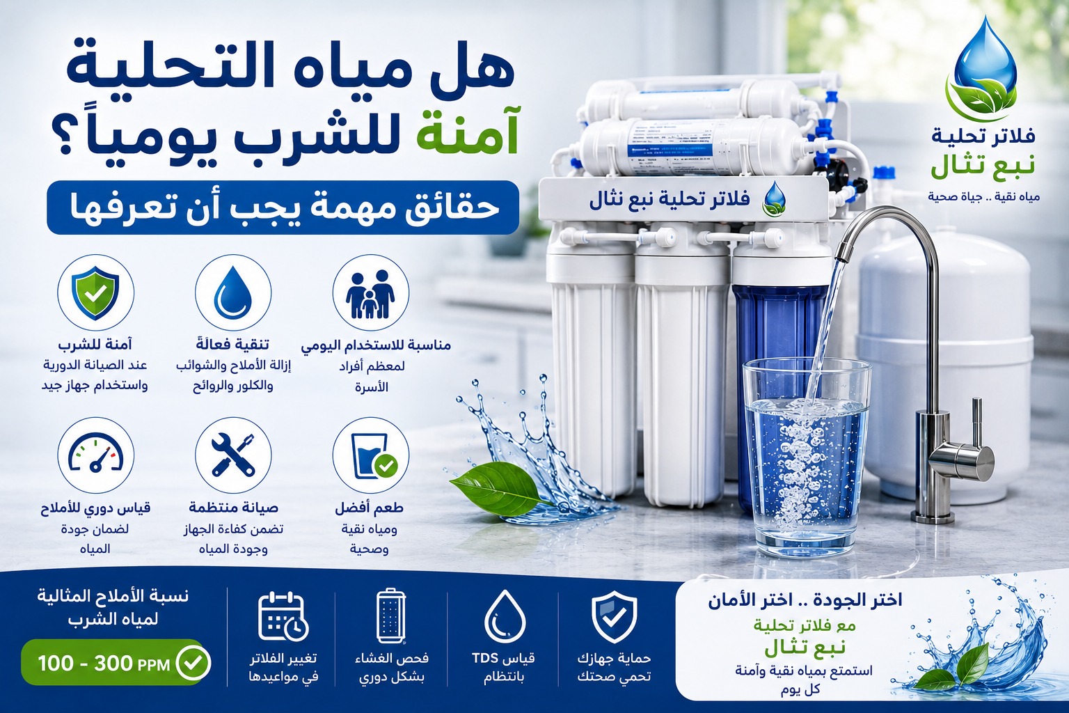 هل مياه التحلية آمنة للشرب يومياً؟ حقائق مهمة يجب أن تعرفها